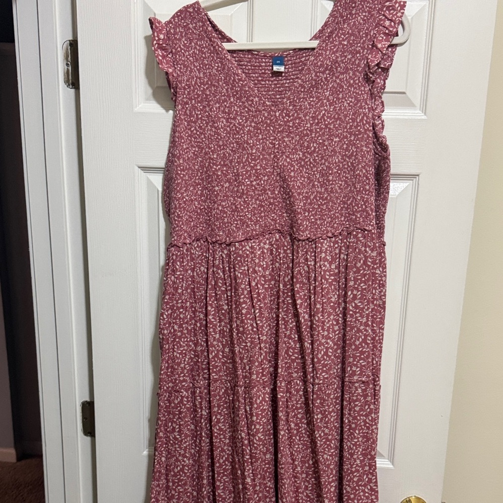 Pink Ruffle Sleeve Dress